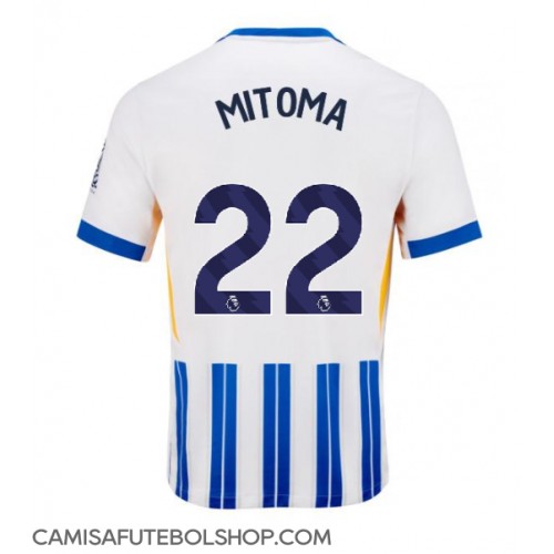 Camisa de time de futebol Brighton Kaoru Mitoma #22 Replicas 1º Equipamento 2024-25 Manga Curta